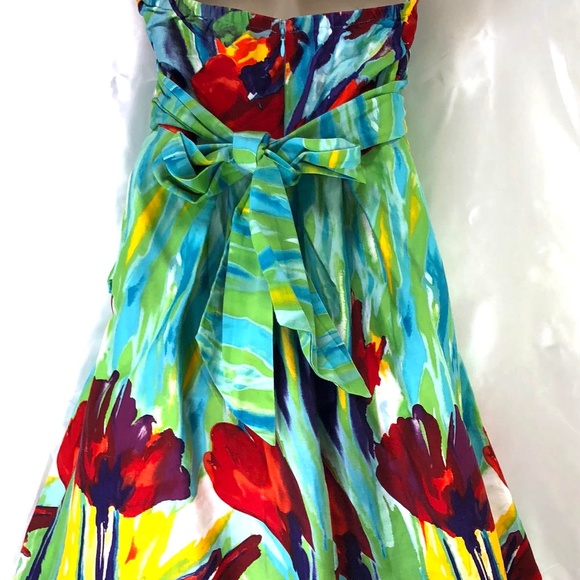 Sophia Christina Water color Strapless Dress Sz 8 - Picture 2 of 8